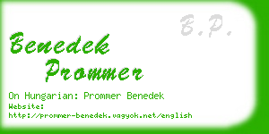 benedek prommer business card